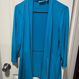 Vibrant Blue Open Front Cardigan liquid knit